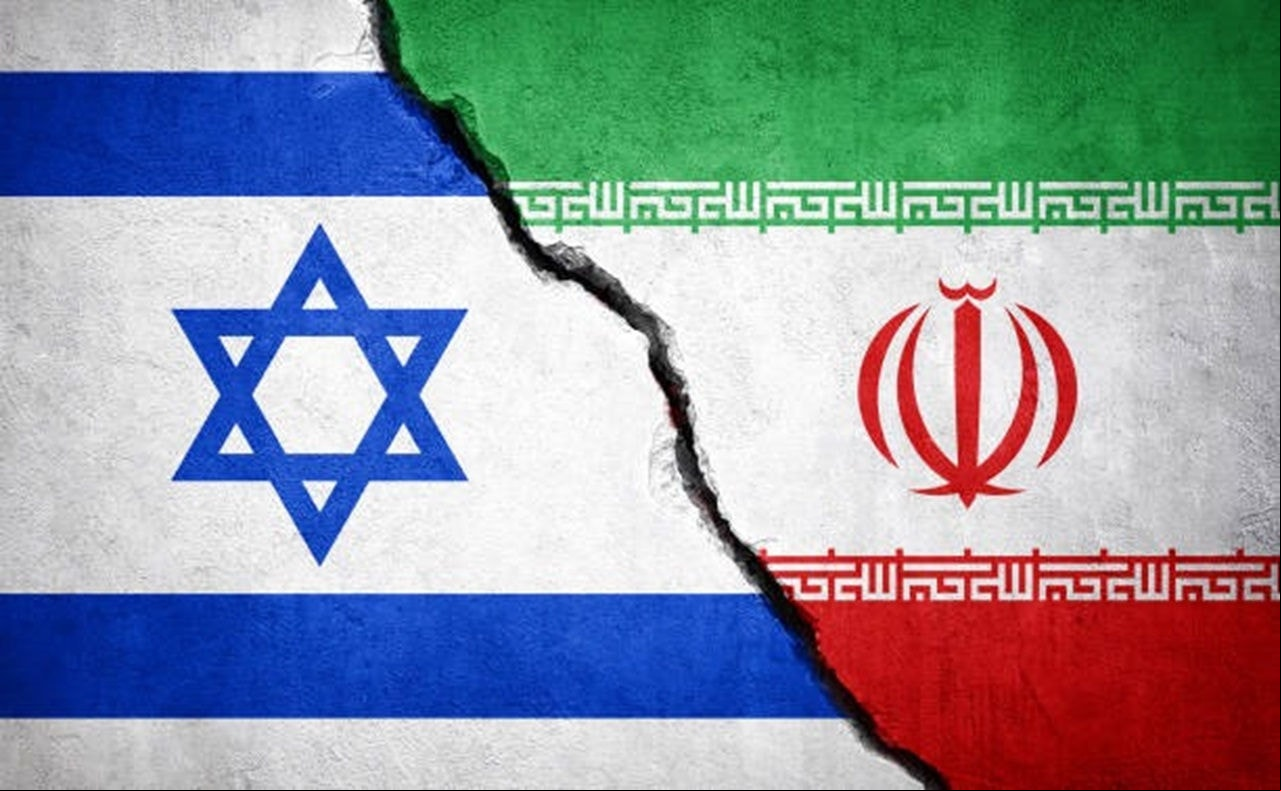 Bandeiras de Israel e do Irã 